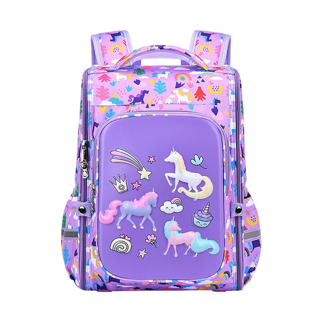 PALAY Girls School Backpack Unicorn Cartoon Backpack Primary Bookbag Girls Backpack for School, Travel, Camping, Waterproof Burden-relief Backpack School Gift for Kids 6-12 Years Old PALAY Girls School Backpack Unicorn Cartoon Backpack Primary Bookbag Girls Backpack for School, Travel, Camping, Waterproof Burden-relief Backpack School Gift for Kids 6-12 Years Old
